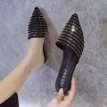 Muli da donna scarpe donna pantofola moda estate nuovi 2023 sandali pantofole nere elegante specchio