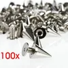 100 teile/satz Silber Kegel Nieten Und Spikes DIY Handwerk Coole Punk Kleidungsstück Nieten Für Kleidung Tasche Schuhe Leder DIY Handwerk
