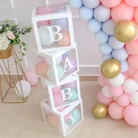 Transparente Ballon box Baby party Dekoration Junge Mädchen 1. Geburtstags feier Dekorationen Kinder
