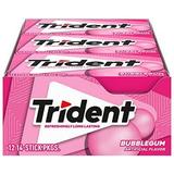 Trident Bubblegum Sugar Free Gum 12 Packs of 14 Pieces (168 Total Pieces)