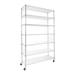 7 Tier Wire Shelving Unit, 2450 LBS NSF Height Adjustable Metal Garage Storage Shelves with Wheels, Heavy Duty Storage Wire Rack