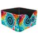 OWNTA Tie Dye Pattern Square Pencil Storage Case with 4 Compartments Removable Dividers Pen Holder and Pencil Holder