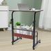 Adjustable Mobile Side Table Laptop Table Book Desk Cart Tray W/Wheels