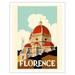 Florence Italy - Santa Maria del Fiore Cathedral the Duomo of Florence - Vintage Travel Poster c.1930 - Fine Art Matte Paper Print (Unframed) 11x14in