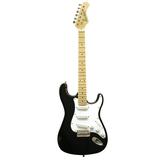 Main Street Guitars MEDCBK Double Cutaway Electric Guitar with High-Gloss Black Finish