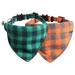 Removable scarf pet scarf collar for kittens bow cat collar triangular scarf scarf set Green+orange