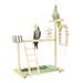 Whoamigo Bird Perch Stand Parrots Playstand with Stainless Steel Tray Feeding Cups Ladder Swing Wood Chew Toy for Birds