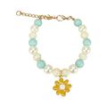 ZTGD Dog Necklace Collar Colorful Beads Flower Pendant Adjustable Buckle Extension Chain Non-Slip Faux Pearl Pet Jewelry Collar Pet Supplies