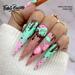 Fofosbeauty 24pcs Press on False Nails Tips Stiletto Fake Acrylic Nails Cherry Ice Cream Color