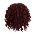 Alaparte Ladies Fashion Wigs Curly Burgundy Hair Ladies Fashion European And American Wigs Wig Caps Mesh Net