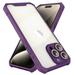 Decase Clear Phone Case for Apple iPhone 13 Pro Max Hard Acrylic Soft TPU Bumper Shockproof Transparent Cover with Camera Lens Protector Protector Anti-Yellowing Ultra Slim Case Cover Purple