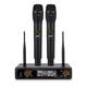 Professional UHF Wireless Microphone System with 16 Channels - Includes 2 Handheld Cardioid Microphones 1 Receiver 6.35mm Audio Cable & LCD Display Ideal for Karaoke & Family Parties
