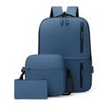 Men s High-Capacity Business Backpack Set - Includes USB Laptop Bag and Double Shoulder Bag