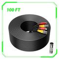 CJP-Geek 100FT Video BNC Cable BNC Wire Cord Extension Cable Video Camera Cable Wire Weatherproof Cable Video Cable Replacement For 1080p/720p AHD/TVI/CVI/Analog/CVBS Surveillance CCTV DVR System