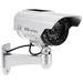 Follure Simulation Bullet Camera Solar Powered Fake Rainproof Security System With Light White