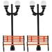 2 Sets Mini Street Light Decors Mini Park Chairs Miniature Ornaments Kids Toys