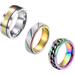 3Pcs Stainless Steel Fidget Spinner Ring for Women Men Wedding Band Rings Set Anxiety Stress Relieving