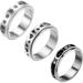 3Pcs Stainless Steel Fidget Spinner Ring for Women Men Wedding Band Rings Set Anxiety Stress Relieving