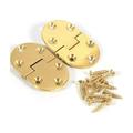 Nikou 2Pcs Brass Butler Tray Hinge Round Edge 2-1/2 x1-1/2 With Screws Folding Flap for Folding Table