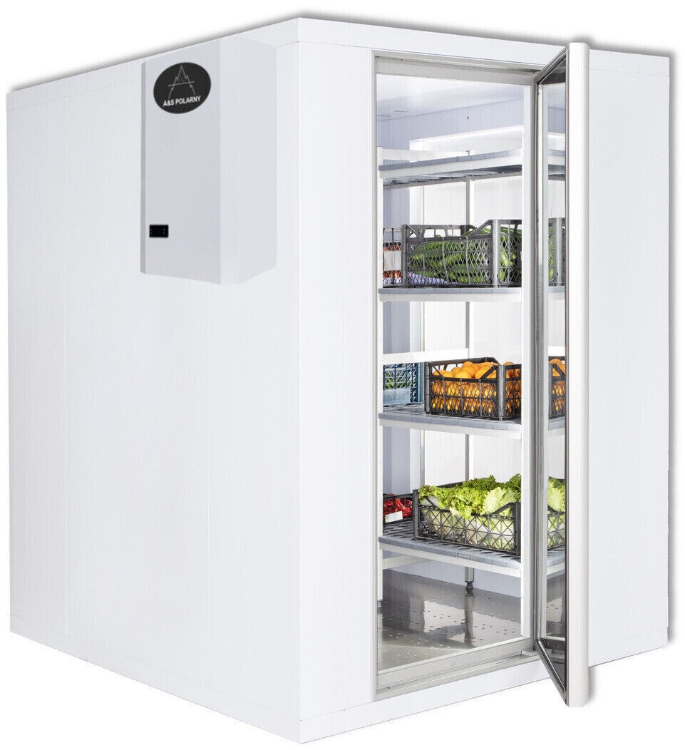 A&S polarny Tiefkühlzelle m. Aggregat & Regal begehbares Tiefkühlhaus, mit Aufbau, 3,11 m³ 1500x1500x2200 mm -15/-25°C Image