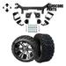 Hardcore Parts 6 Drop Axle Lift Kit for EZGO TXT/PDS (1994.5-2001.5) Electric Golf Cart with 14 Machined/Black Vampire Wheels and 23 x10 -14 DOT rated All-Terrain tires