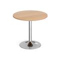 Dakar Circular Dining Table, 80dia (cm), Chrome Frame, Beech, Express Delivery