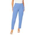Plus Size Women's Stretch Knit Crepe Straight Leg Pants by Jessica London in French Blue (Size 12 W) Stretch Trousers
