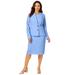 Plus Size Women's 2-Piece Stretch Crepe Single-Breasted Jacket Dress by Jessica London in French Blue (Size 22 W) Suit