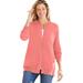 Plus Size Women's Perfect Long-Sleeve Cardigan by Woman Within in Sweet Coral (Size 1X) Sweater