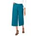 Plus Size Women's Chino Wide-Leg Crop by Jessica London in Deep Teal (Size 18 W)