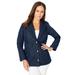 Plus Size Women's Quilted Blazer by Jessica London in Navy (Size 26 W)