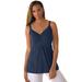 Plus Size Women's Shirred Tank by Jessica London in Navy (Size 26/28)