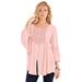 Plus Size Women's Taylor Acid Wash Big Shirt by Roaman's in Soft Blush (Size 40 W)