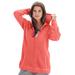 Plus Size Women's Classic-Length Thermal Hoodie by Roaman's in Sunset Coral (Size M) Zip Up Sweater