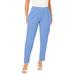 Plus Size Women's Stretch Knit Crepe Straight Leg Pants by Jessica London in French Blue (Size 26 W) Stretch Trousers