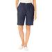 Plus Size Women's 7-Day Elastic-Waist Cotton Short by Woman Within in Indigo (Size 12 W)