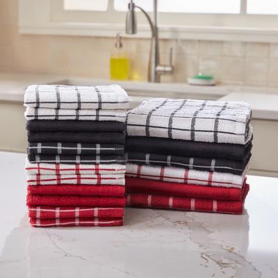 Set of 12 Dishcloths by BrylaneHome in Red