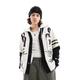 G-Star jersey cardigan in white and black with retro embroidery