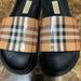 Burberry Shoes | Burberry Women's Ashmore Check Pvc Slide Sandals Size Us 7. | Color: Brown/Tan | Size: 7