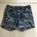 American Eagle Outfitters Shorts | American Eagle Stretch Womens Button Fly Tomgirl Denim Shorts Size 2 Distressed | Color: Blue | Size: 2