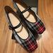 J. Crew Shoes | J. Crew Anya Stewart Tartan Mary Jane Flats | Color: Red/White | Size: 7