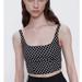 Zara Tops | Bnwt Zara Crop Top Polka Dot Top Black And White Size Small | Color: Black/White | Size: S