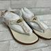 Michael Kors Shoes | Michael Kors Women's Mk Plate Flat Thong Sandals, Size 9.5 | Color: Tan | Size: 9.5