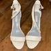 Nine West Shoes | Nice West Lace Block Heel Sandals | Color: White | Size: 7.5