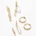 Anthropologie Jewelry | Anthropologie Matte Huggie Earrings Set Of 3 New | Color: Gold | Size: Os