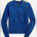 J. Crew Sweaters | J. Crew Crewneck Sweater With Shoulder Buttons Sz Lg | Color: Blue | Size: L