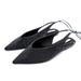 Zara Shoes | New Zara Rhinestones Flat Mules, Wrap Around Lace, Size 36, | Color: Black | Size: 6