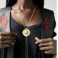 Urban Outfitters Jewelry | New Urban Outfitters Sun Lariat Necklace Etta Icon Pendant Gold Golden Retro Nwt | Color: Gold | Size: Os