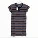 Madewell Dresses | Madewell Dress Women Xxs Striped Henley Tee Dress Hemp Blend Preppy Casual | Color: Blue/Orange | Size: 2xs