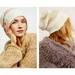 Free People Accessories | Free People Cozy In Stripes Beanie Hat Nwt | Color: Tan/White | Size: Os